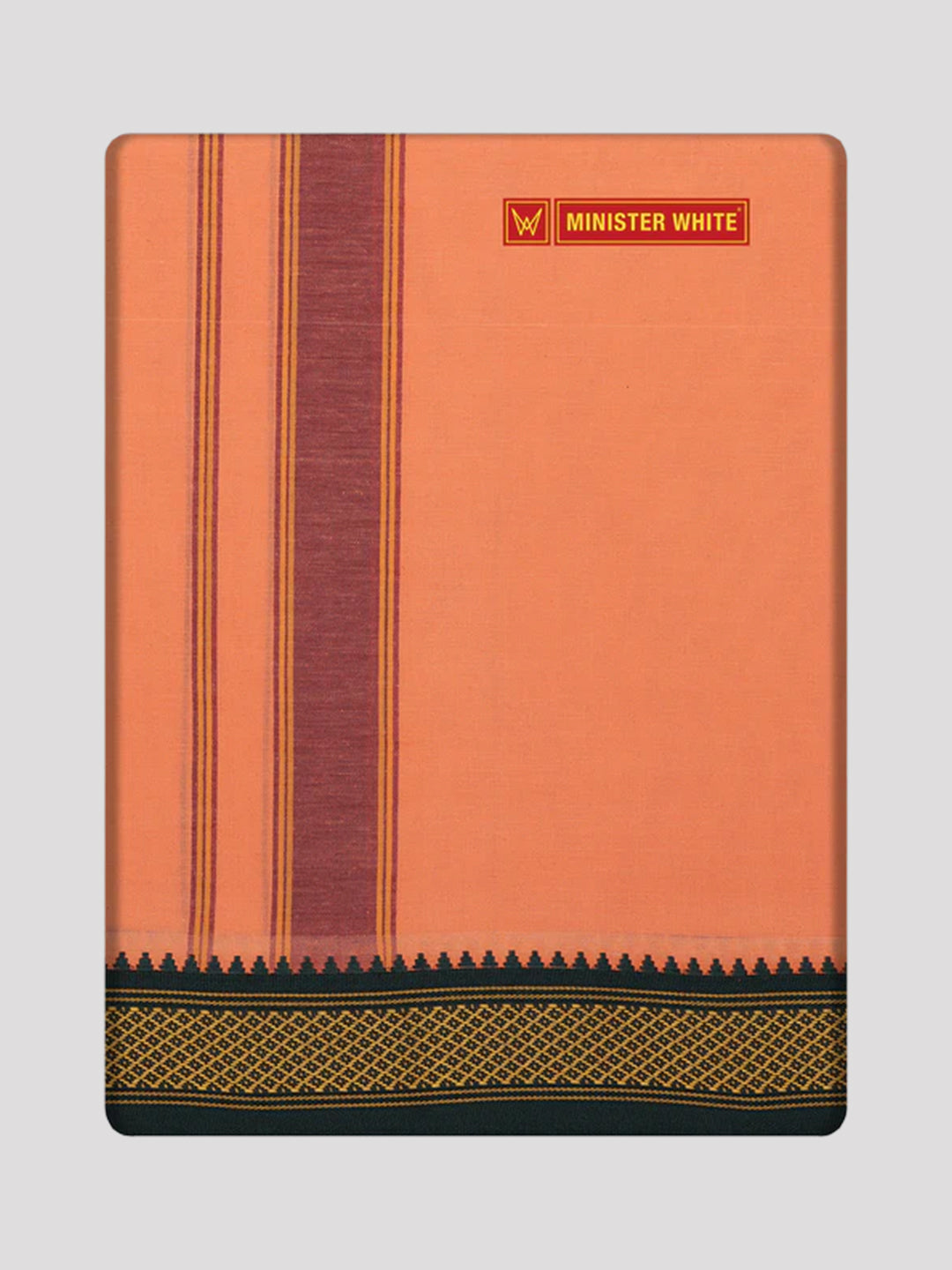 Men's Kanakambaram color Cotton Single Layered Dhoti with Assorted Border Sendan