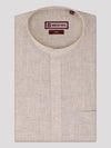 Men's Light Brown Color Chinese Collar Regular Fit Full Sleeves Shirt Apex