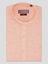 Men's Light Orange Color Chinese Collar Regular Fit Full Sleeves Shirt Apex