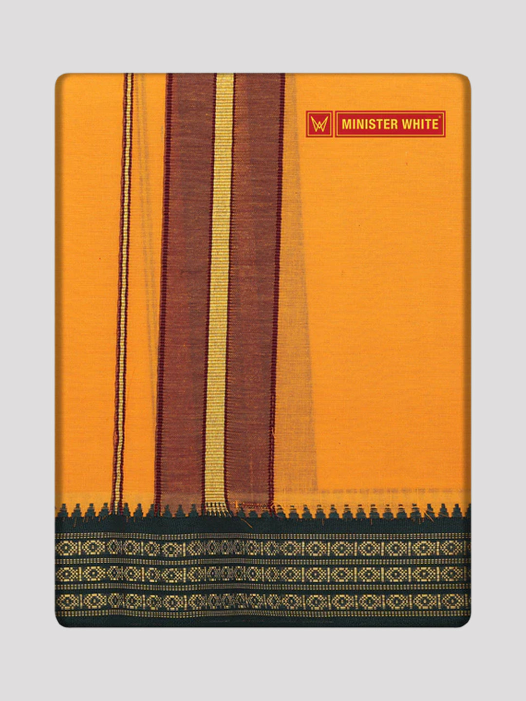 Men's Mambalam color Cotton Single Layered Dhoti with Assorted Border Shanmukh