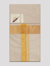 Men's Premium Art Silk Fawn Color Shirt Bit with Gold Jari Border Dhoti Combo Cherished Moments