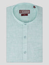 Men's Sea Green Color Chinese Collar Regular Fit Full Sleeves Shirt Apex