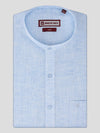 Men's Sky Blue Color Chinese Collar Regular Fit Full Sleeves Shirt Apex