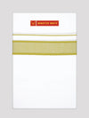 Men’s White Cotton Single Layer Dhoti with Apple Green Fancy Border True Value