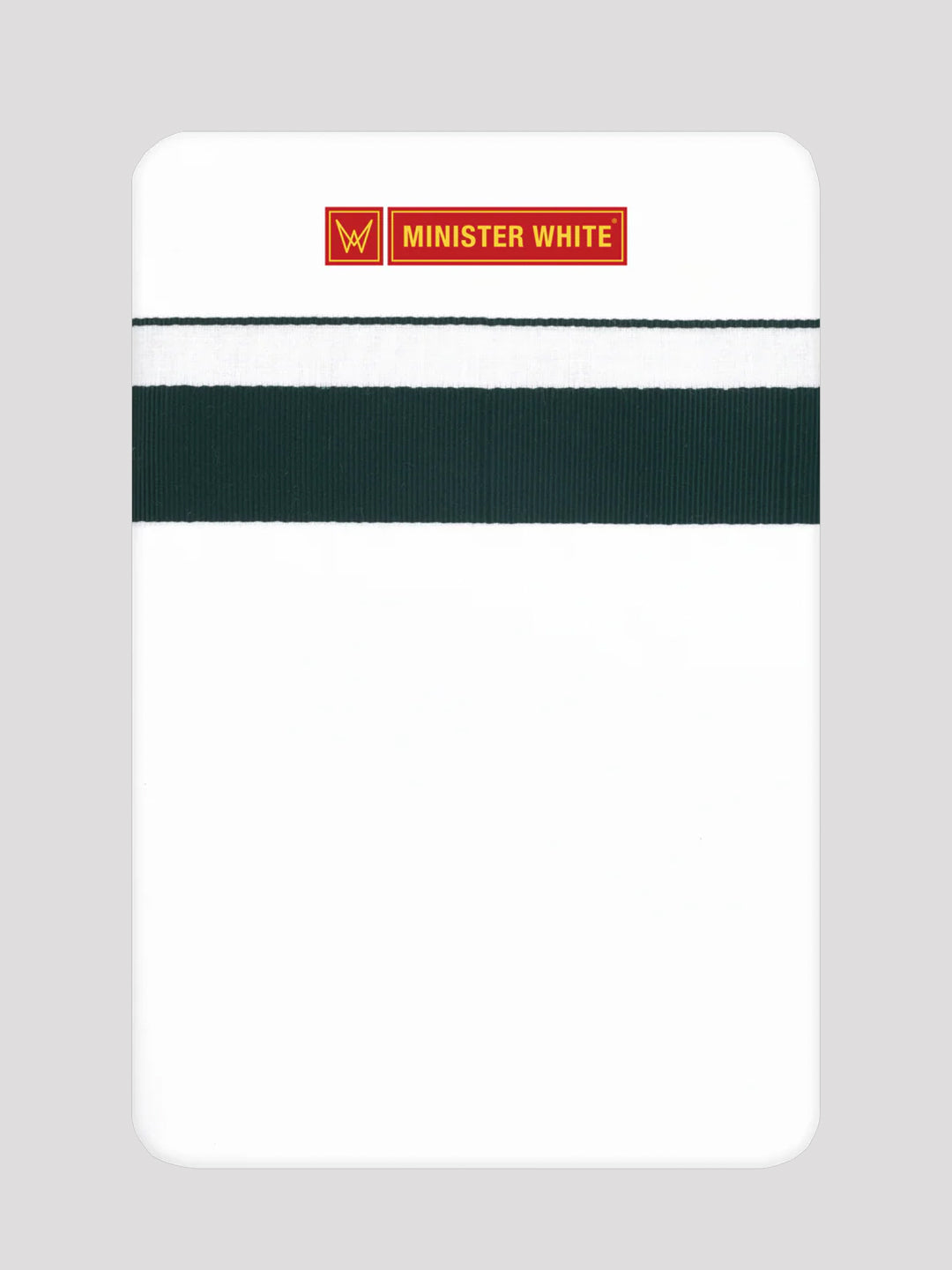 Men’s White Cotton Single Layer Dhoti with Bottle Green Fancy Border Janatha