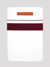 Men’s White Cotton Single Layer Dhoti with Burgundy Fancy Border Janatha
