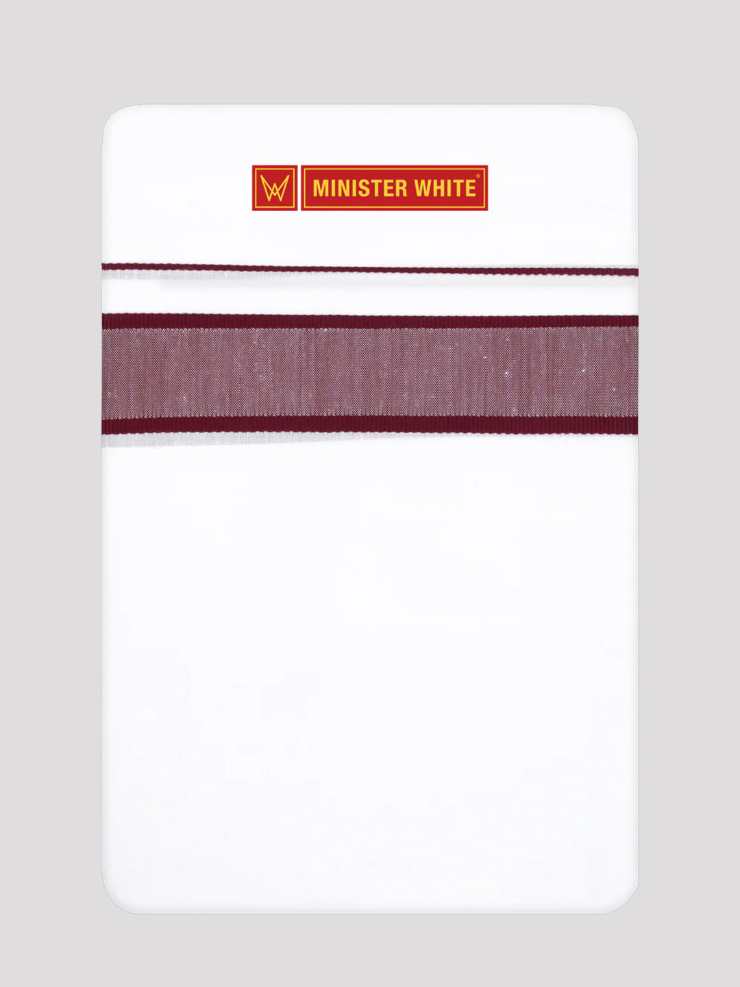 Men’s White Cotton Single Layer Dhoti with Burgundy Fancy Border True Value