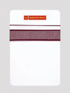 Men’s White Cotton Single Layer Dhoti with Burgundy Fancy Border True Value