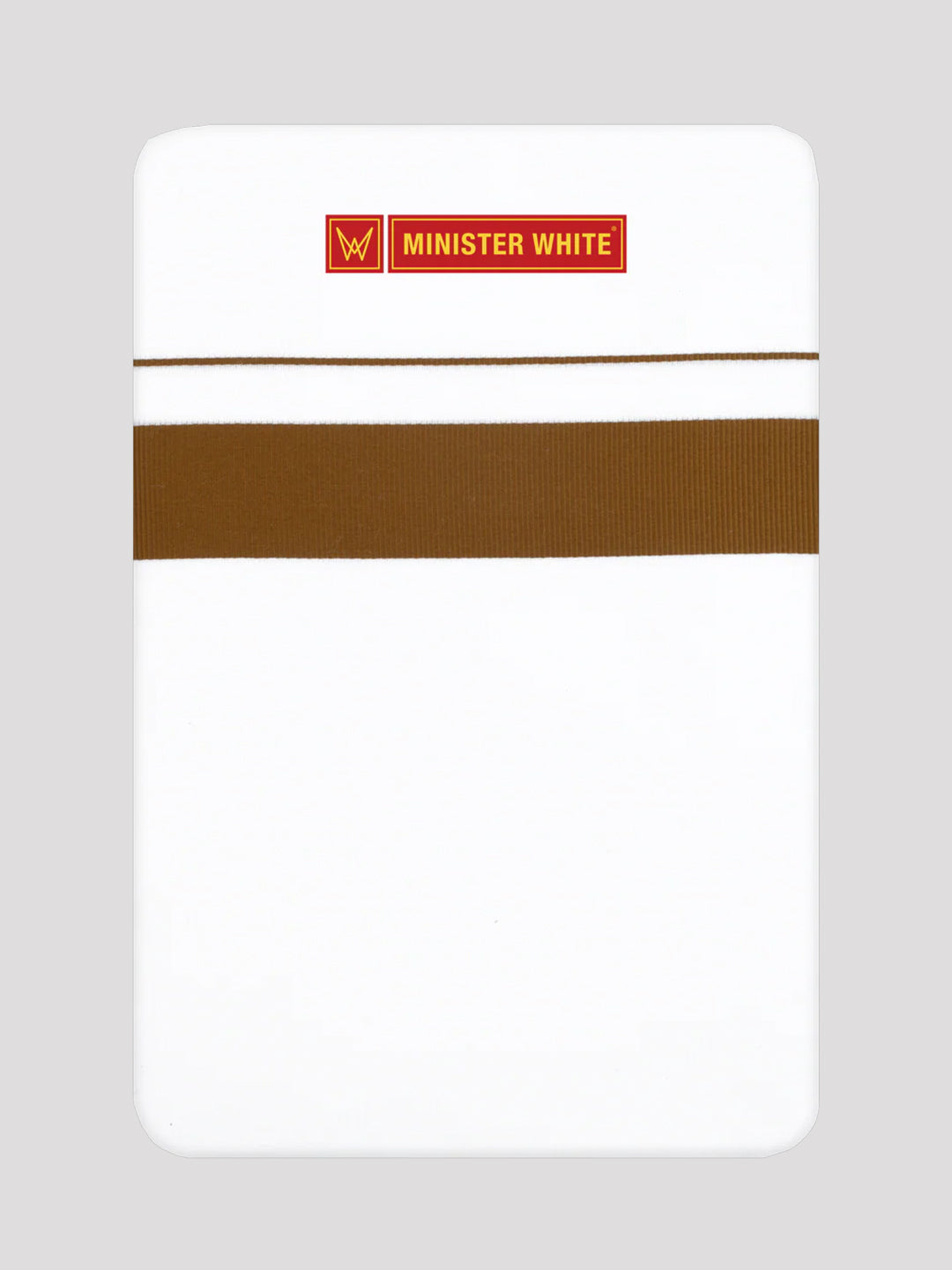 Men’s White Cotton Single Layer Dhoti with Coffee Brown Fancy Border Janatha