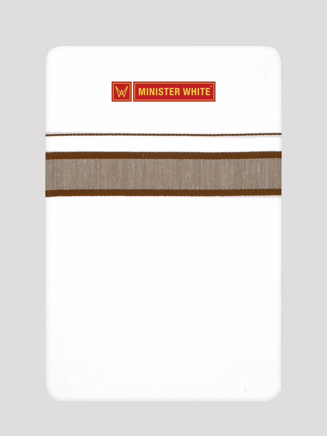 Men’s White Cotton Single Layer Dhoti with Coffee Brown Fancy Border True Value