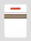 Men’s White Cotton Single Layer Dhoti with Coffee Brown Fancy Border True Value