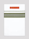 Men’s White Cotton Single Layer Dhoti with Grass Green Fancy Border True Value