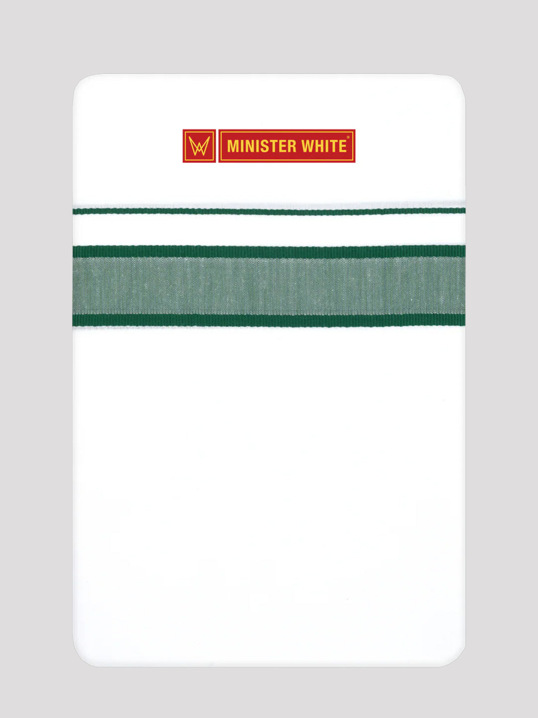 Men’s White Cotton Single Layer Dhoti with Light Green Fancy Border True Value