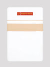 Men’s White Cotton Single Layer Dhoti with Light Orange Fancy Border Janatha