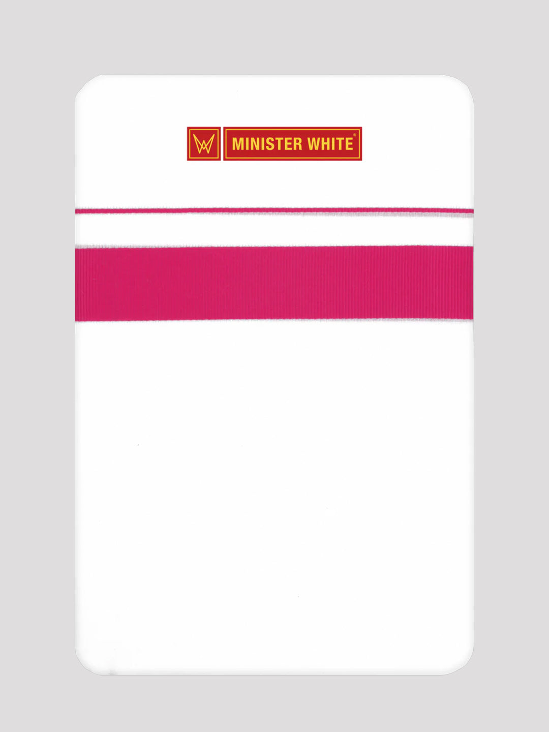 Men’s White Cotton Single Layer Dhoti with Magneta Fancy Border Janatha