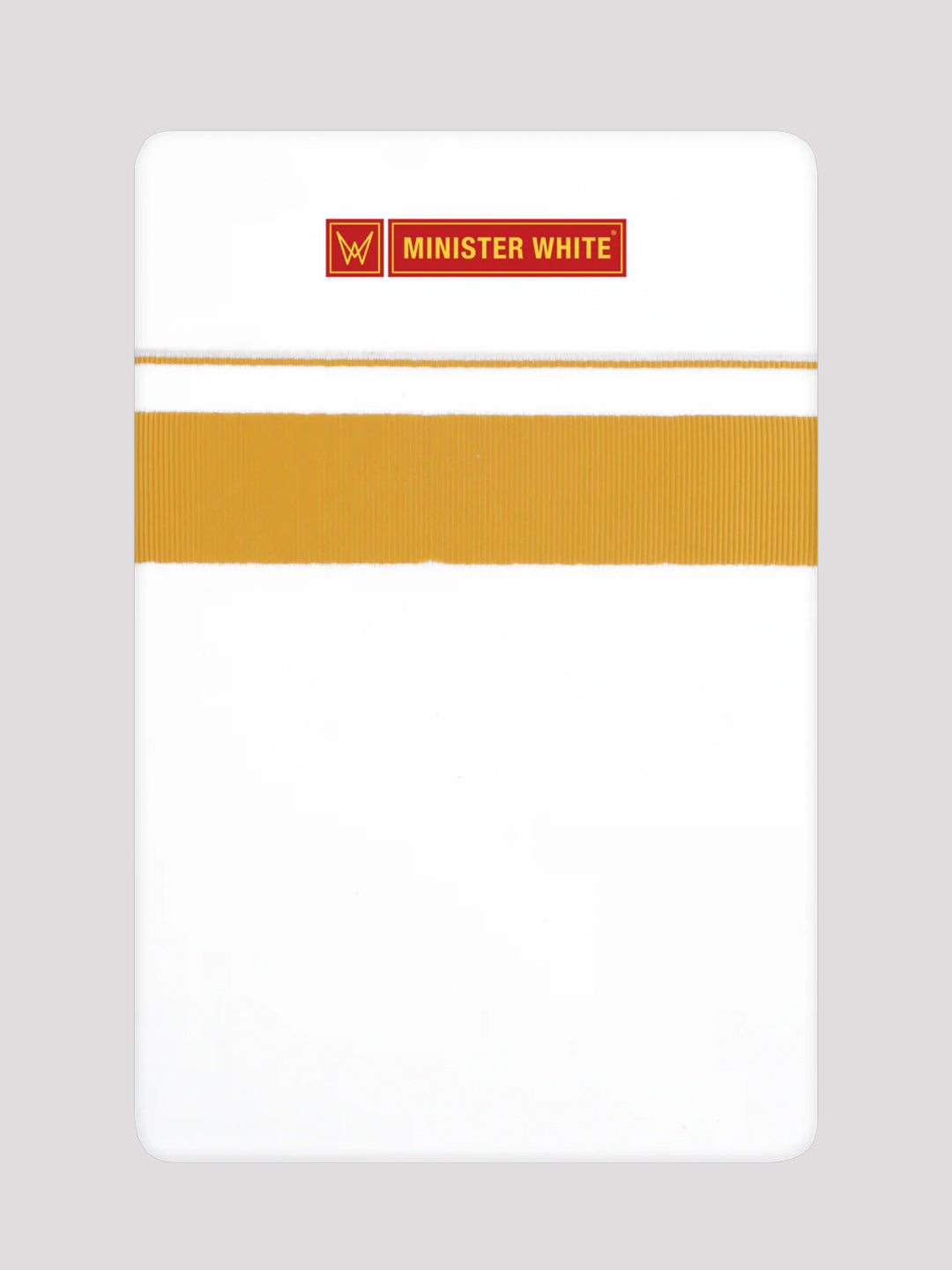 Men’s White Cotton Single Layer Dhoti with Mustard Fancy Border Janatha