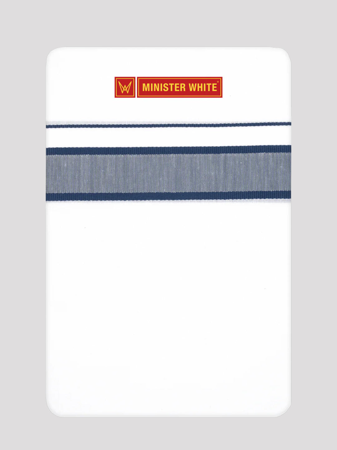 Men’s White Cotton Single Layer Dhoti with Navy Fancy Border True Value
