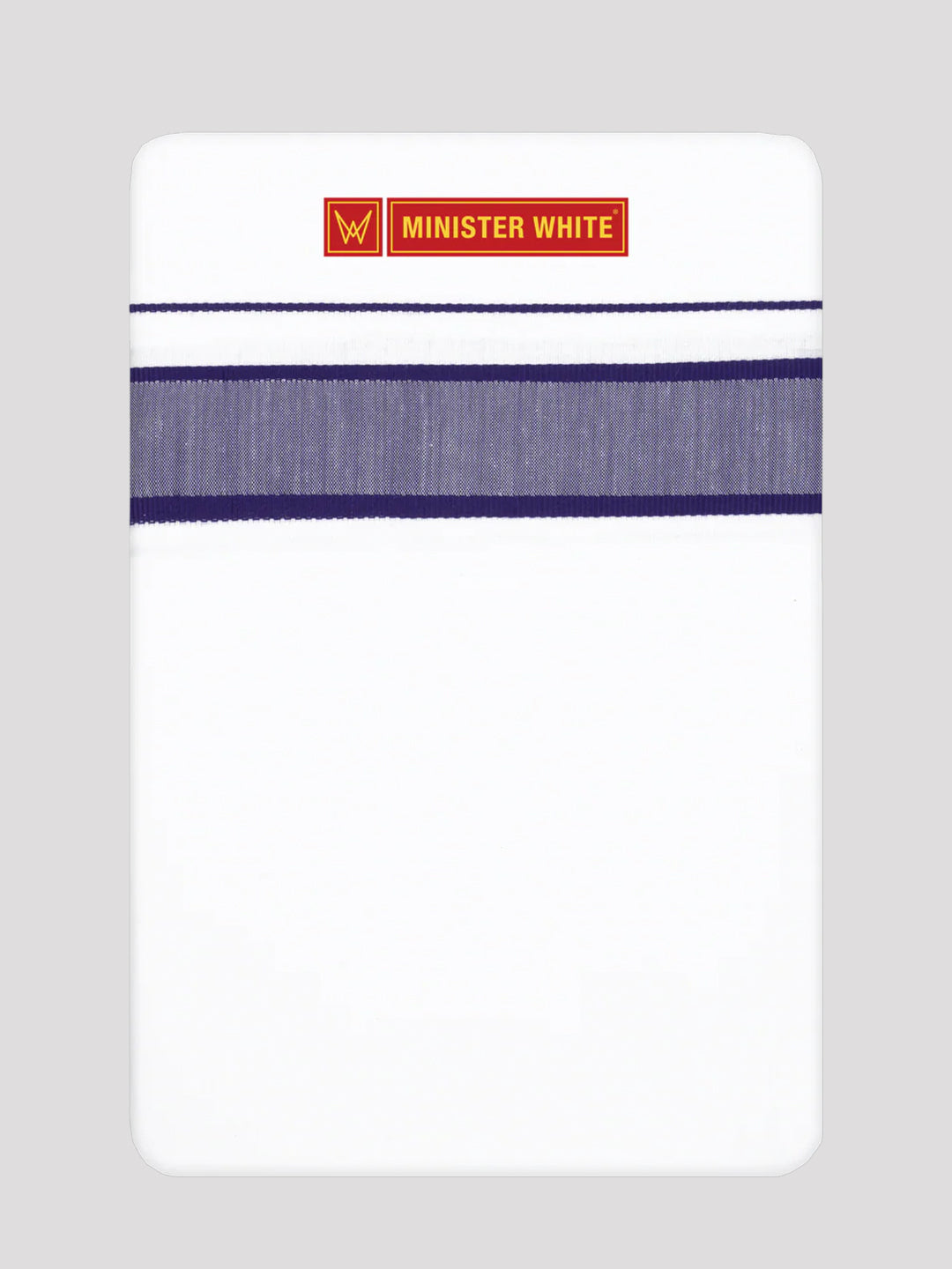 Men’s White Cotton Single Layer Dhoti with Purple Fancy Border True Value