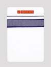 Men’s White Cotton Single Layer Dhoti with Purple Fancy Border True Value