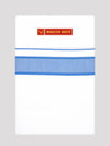 Men’s White Cotton Single Layer Dhoti with Royal Blue Fancy Border True Value