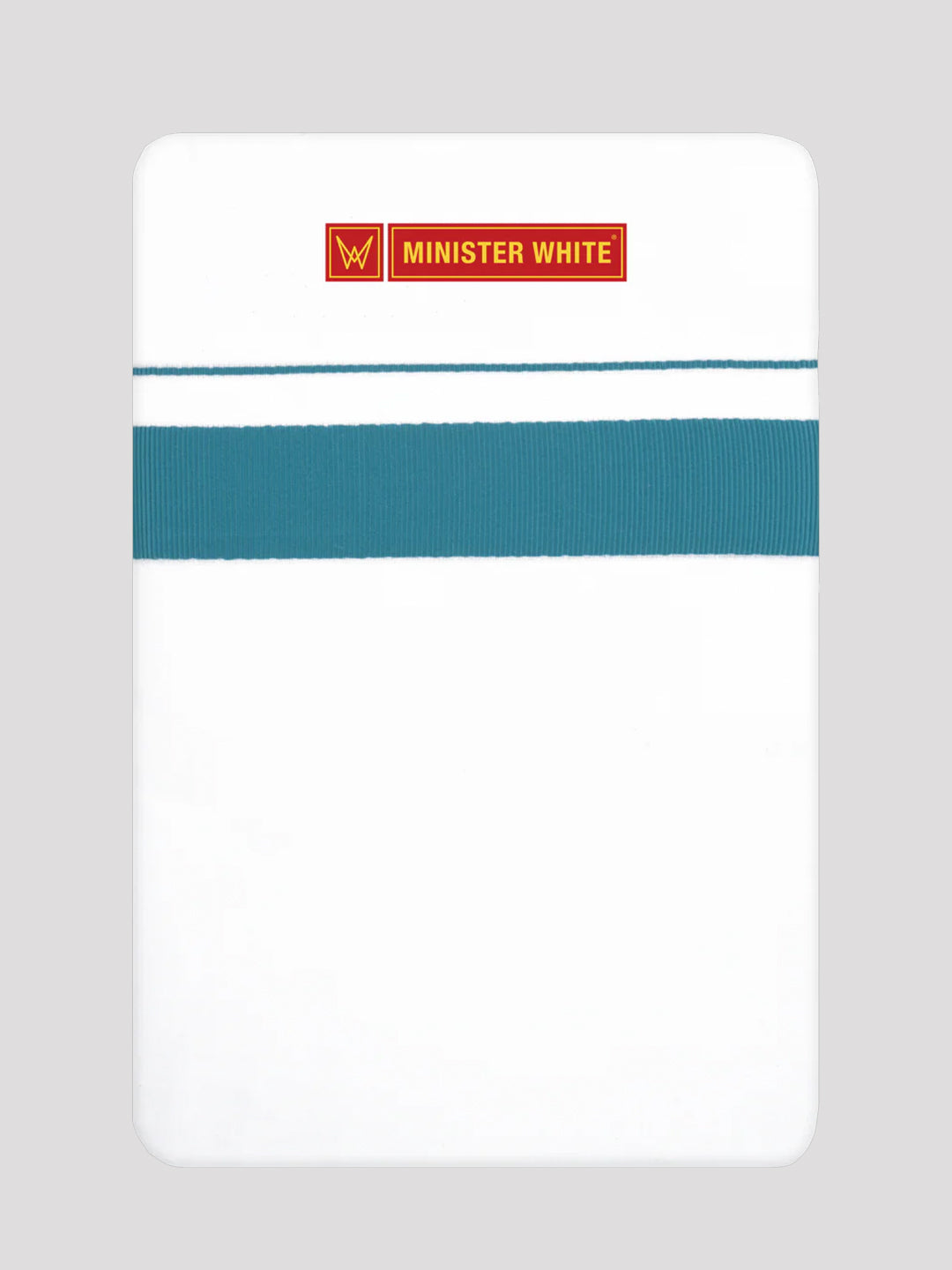 Men’s White Cotton Single Layer Dhoti with Teal Fancy Border Janatha