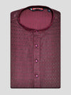 Men’s Cotton Dark Wine Jacquard Kurta 30035