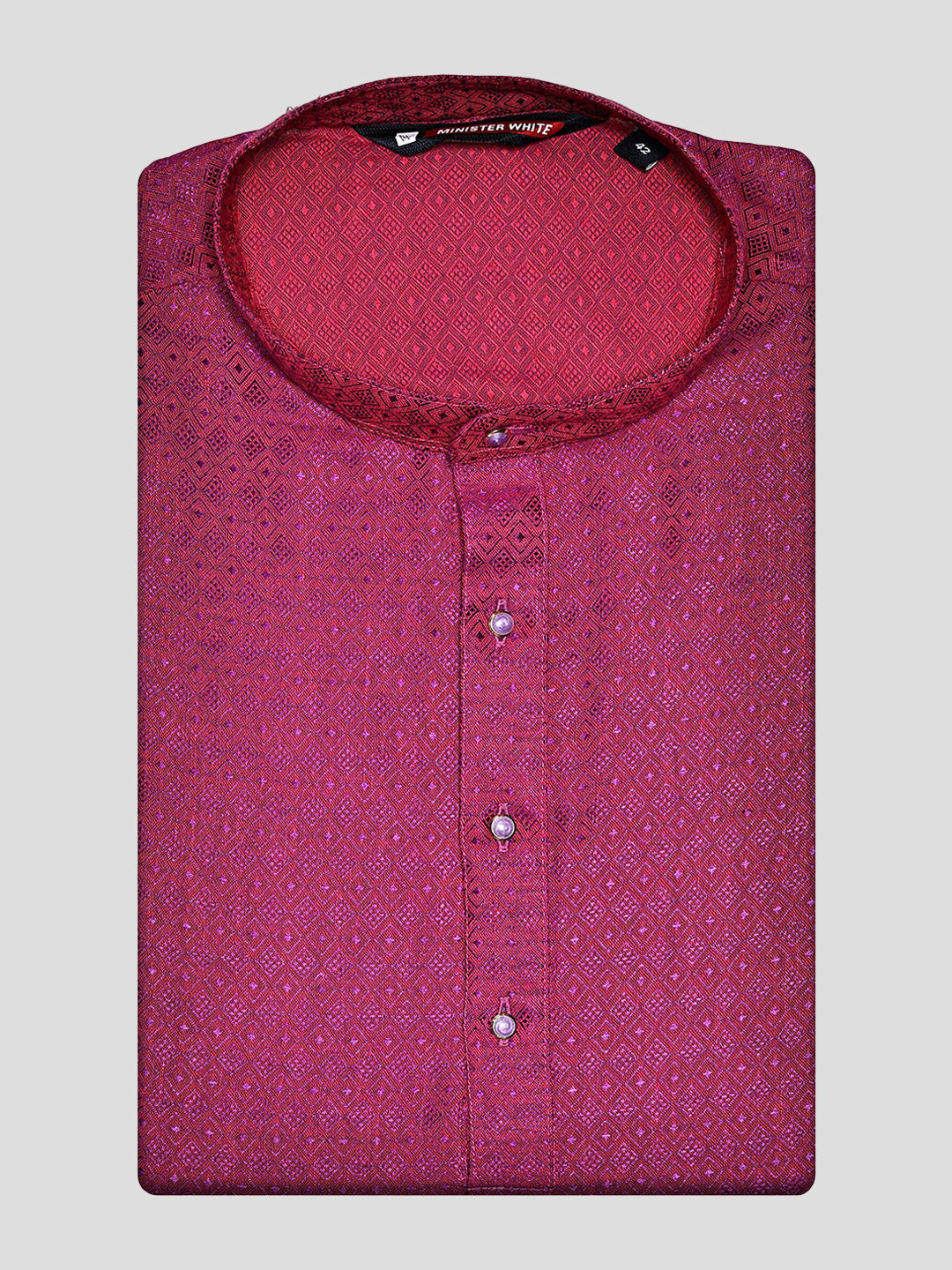 Men’s Cotton Magenta Jacquard Kurta 30035