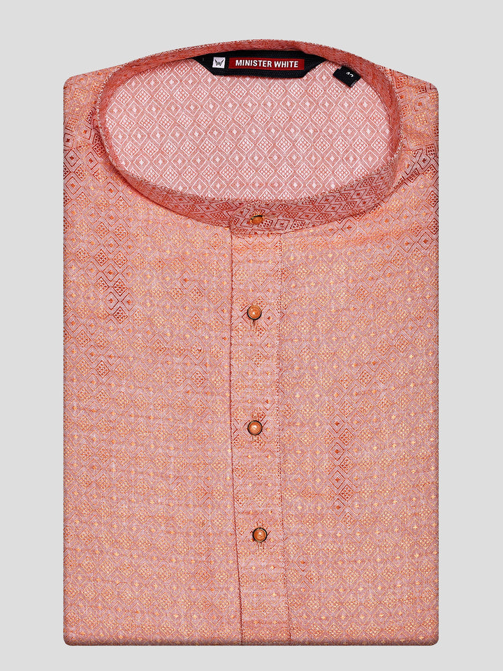 Men’s Cotton Peach Jacquard Kurta 30035