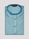 Men's Dupion Satin Sky Blue Mandarin Collar Kurta 11001