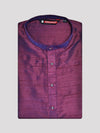 Men's Dupion Satin Wine Mandarin Collar Kurta 11001