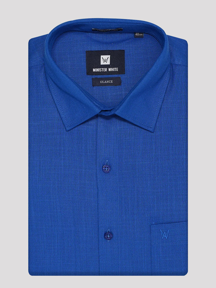 Men's Cotton Blue Color Regular Fit Shirt Glance