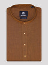 Men's Cotton Brown Color Full Sleeves Mid Length Kurta Style In