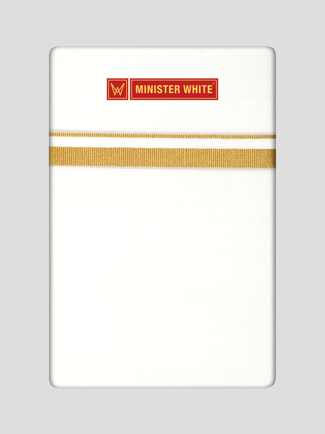 Mens Cotton White Double Layered Dhoti with 1/2" Gold Jari Border  - Express 1/2 W