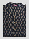 Mens Cotton Dark Grey Colour Full Sleeves Short Kurta