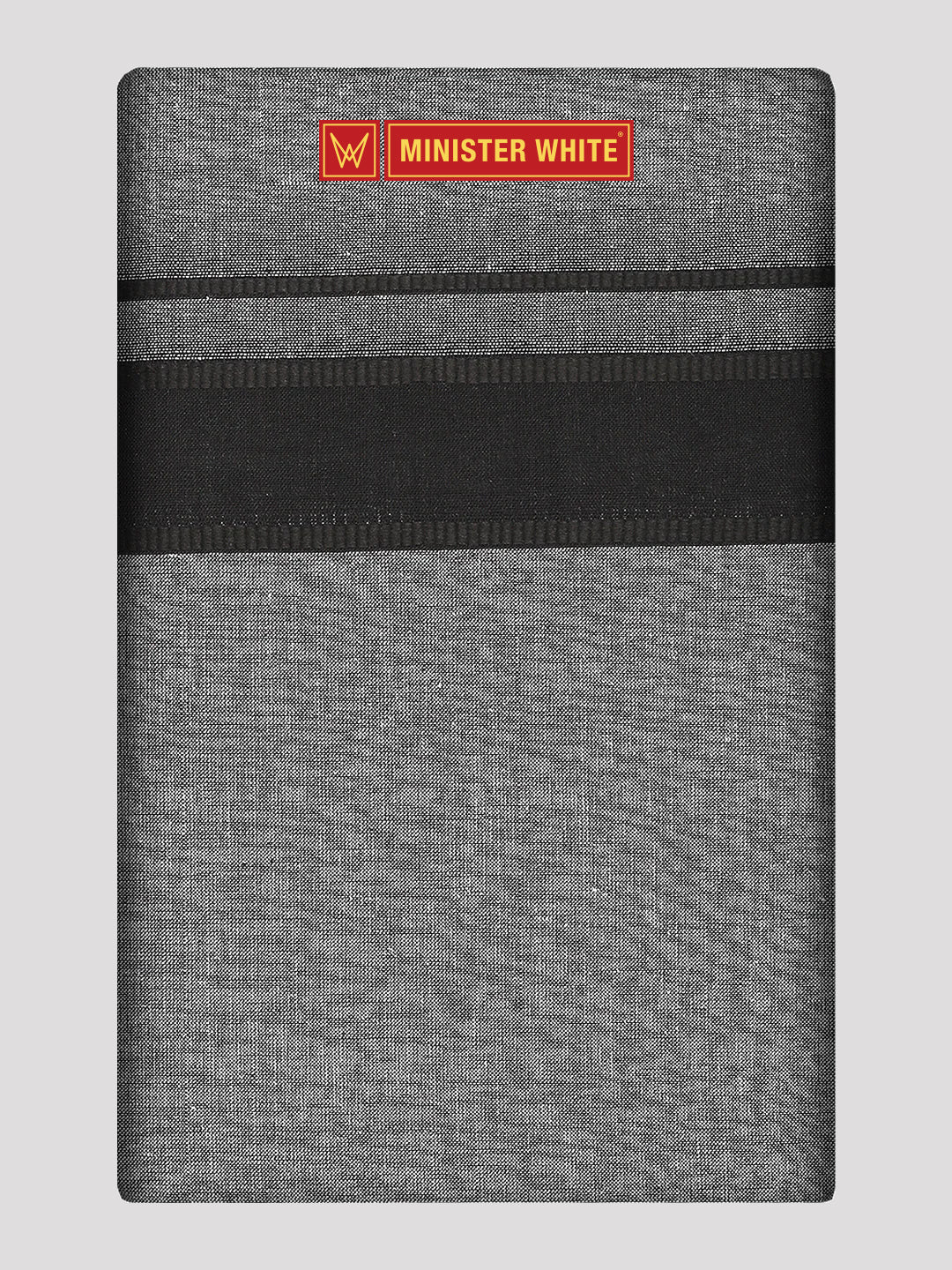 Mens Cotton Grey Colour Single Layered Dhoti with Black Broder - Saagaram