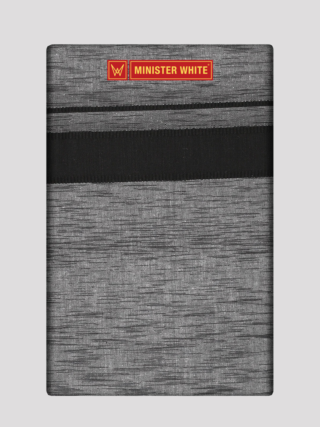 Mens Cotton Grey Colour Single Layered Dhoti with Black Broder - Raagam