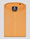 Men's Cotton Orange Color Full Sleeves Mid Length Kurta Style In