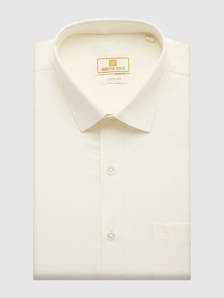 Buy Men's Cotton Regular Fit Cream Color Shirt Lavkush  ministerwhite.com