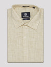 Mens Cotton Sand Colour Regular Fit Shirt Oura