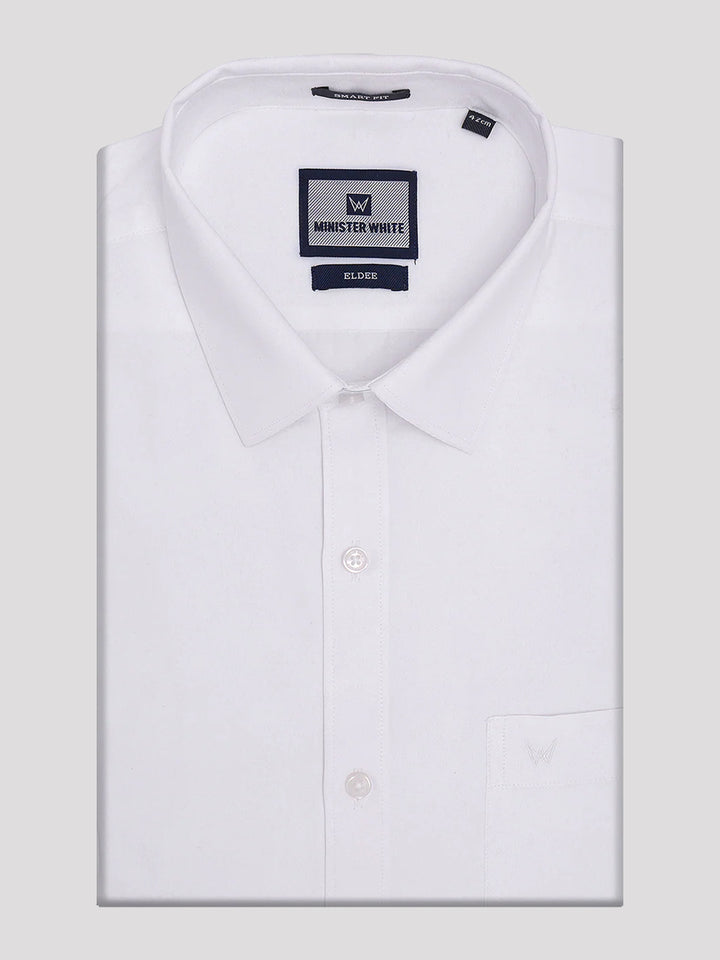 Mens Cotton Smart Fit White Shirt Eldee