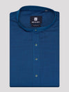 Men's Cotton Teal Color Full Sleeves Mid Length Kurta Style In