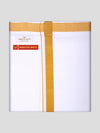 Mens Cotton White Colour Single Layered with Gold Jari Flexi Dhoti - Targus Sgl