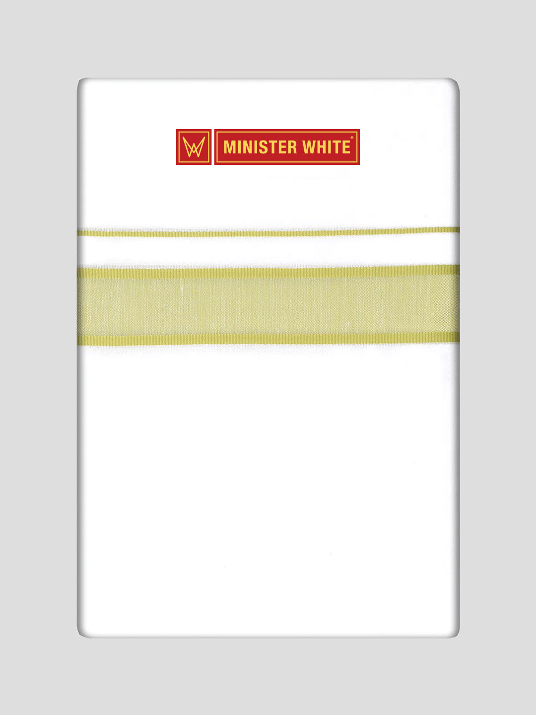 Mens Cotton White Double Layered Dhoti with Apple Green Fancy Kara - Malabar Star