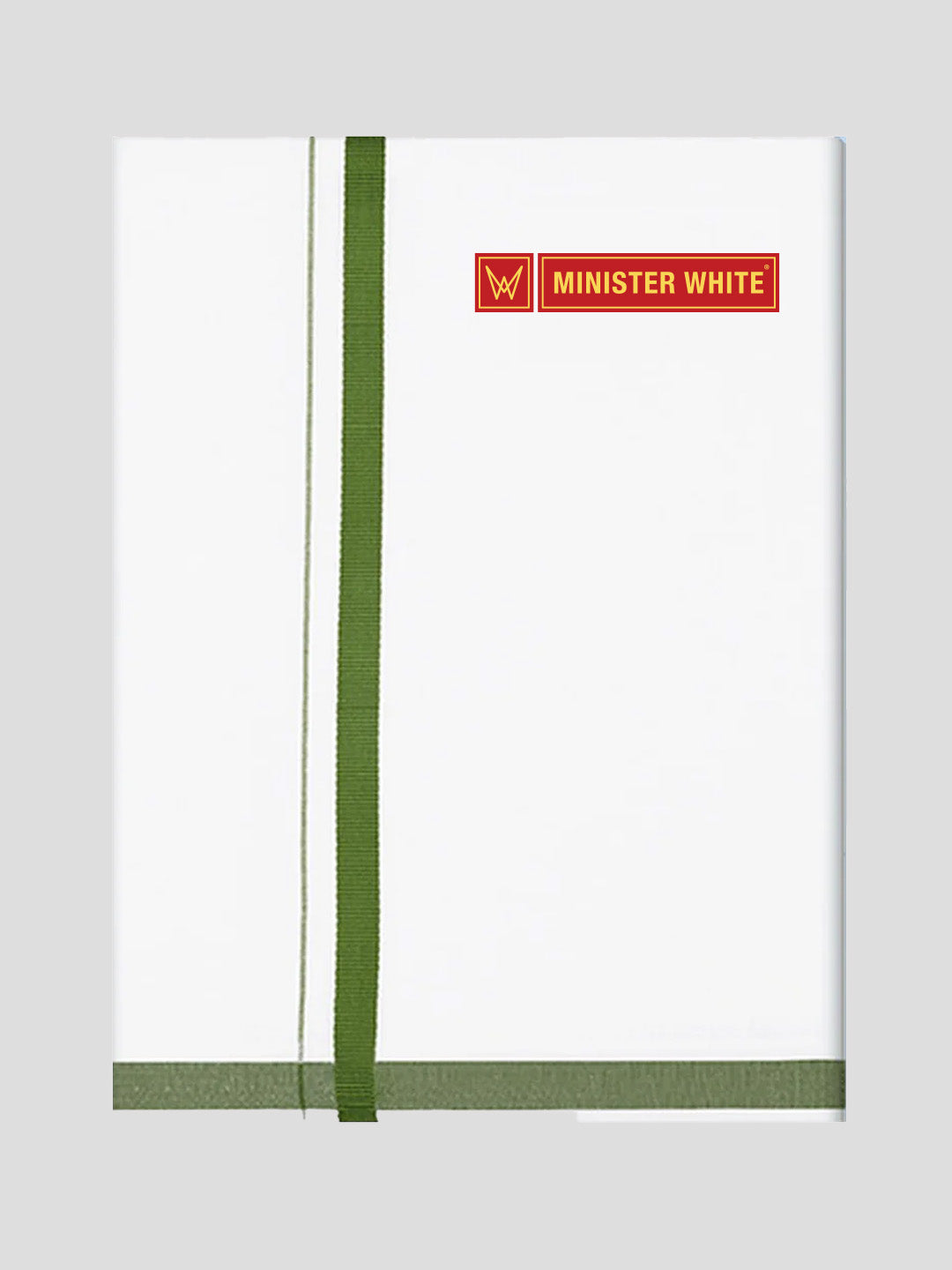 Mens Cotton White Double Layered Dhoti with Big Border - Gentle