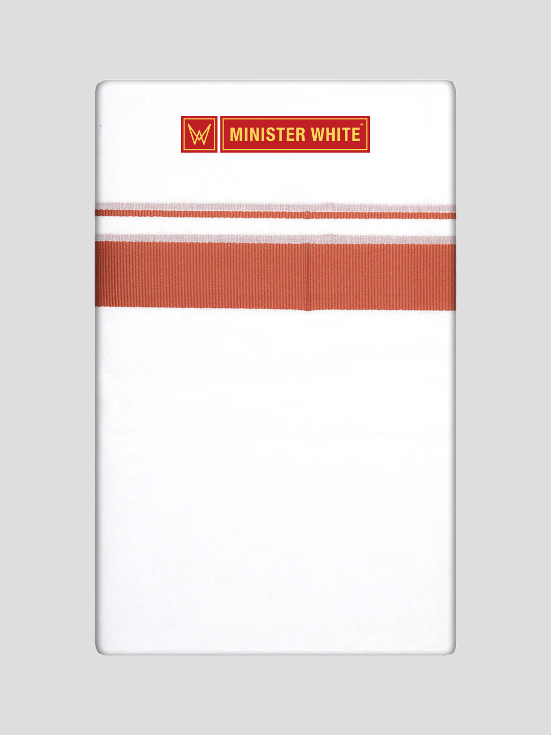 Mens Cotton White Double Layered Dhoti with Brown Fancy Kara - Palakadan