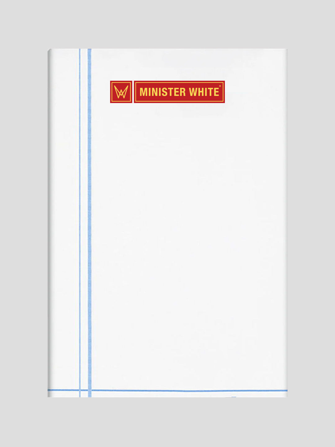 Mens Cotton White Double Layered Dhoti with Fancy Kara - Koros 37615