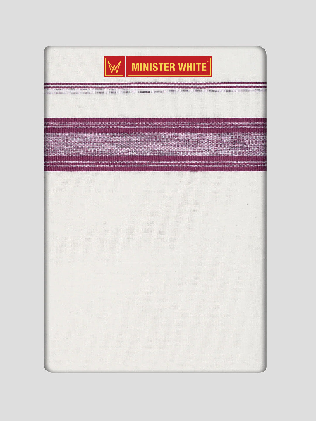 Mens Cotton White Double Layered Dhoti with Fancy Kara - Vatakara 27150