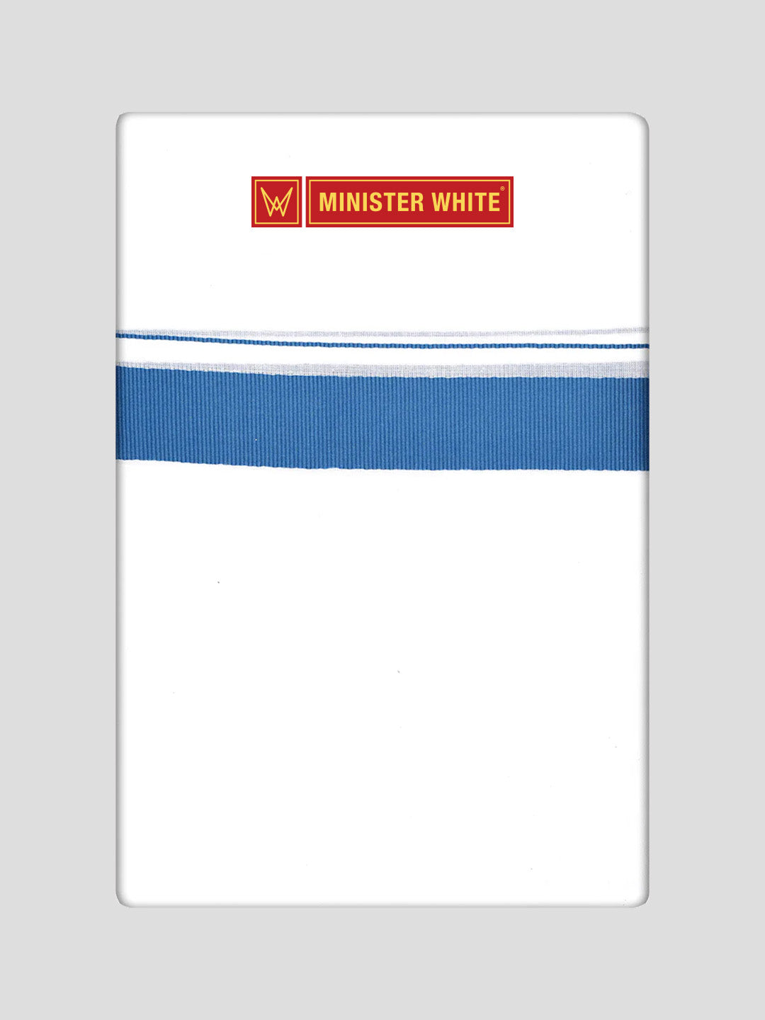 Mens Cotton White Double Layered Dhoti with Light Blue Fancy Kara - Palakadan