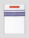 Mens Cotton White Double Layered Dhoti with Royal Blue Fancy Kara- Empuran