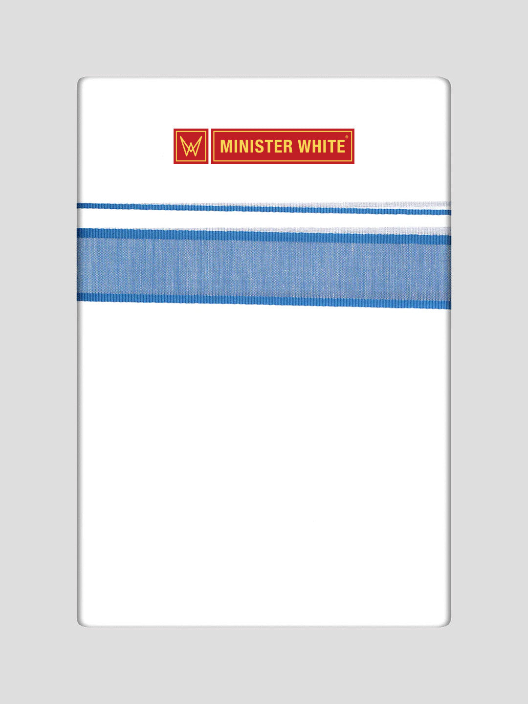 Mens Cotton White Double Layered Dhoti with Teal Fancy Kara - Malabar Star